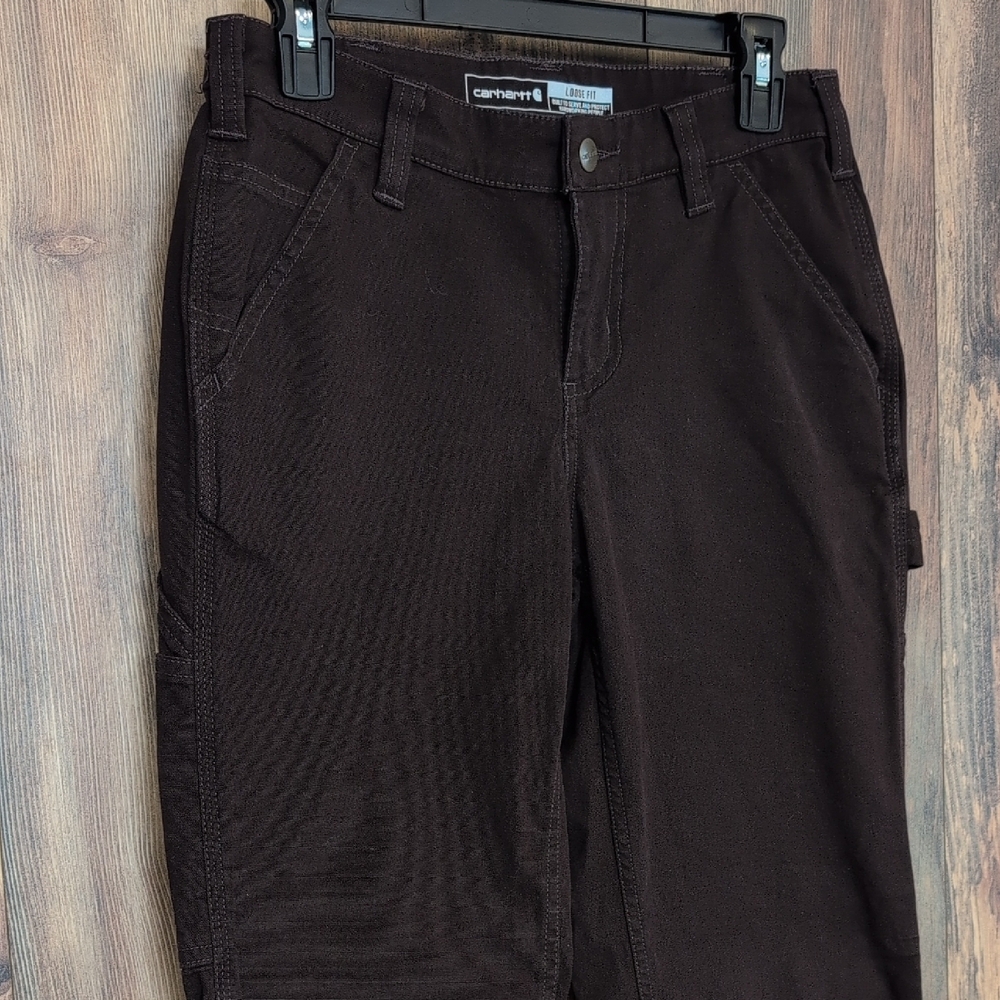 Carhartt Brown Straight Leg Loose Fit Cargo Jeans 2 Short M429 - Picture 3 of 13